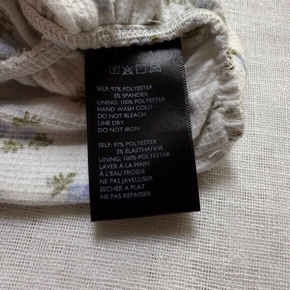 Urban Outfitters Brenan White and Blue Ditsy Floral Ruched Mini Dress S - Picture 7 of 8